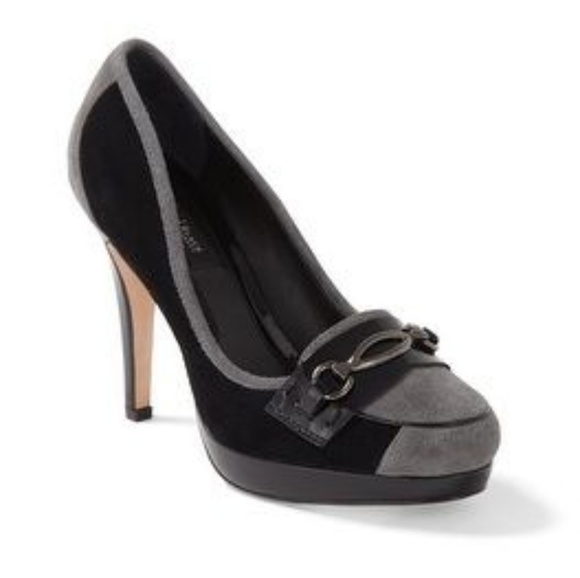 White House Black Market Shoes - White House Black Market Colorblock Suede Heels